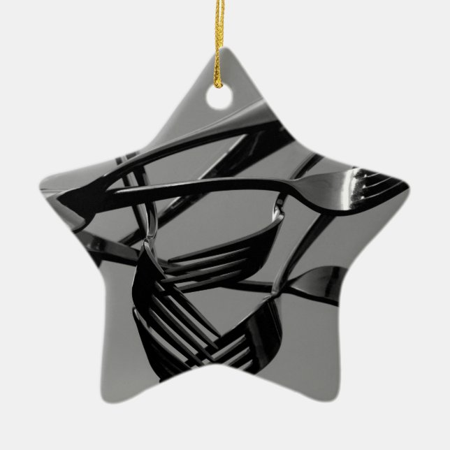 Fork Levitation Keramik Ornament (Vorne)