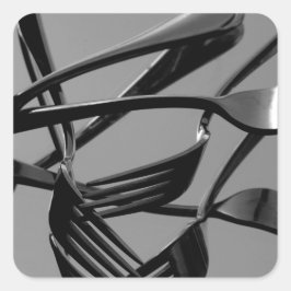 Fork Levitation Quadratischer Aufkleber