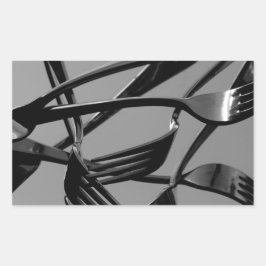 Fork Levitation Rechteckiger Aufkleber