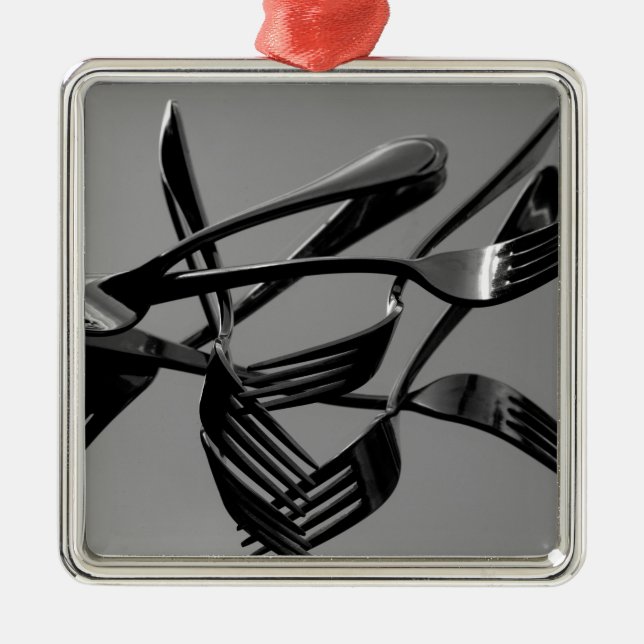 Fork Levitation Silbernes Ornament (Vorne)