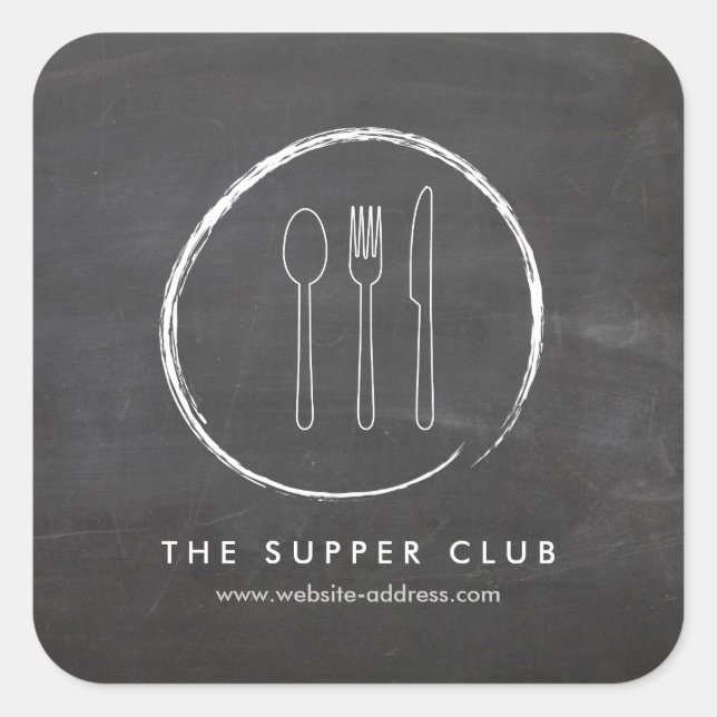 FORK SPOON KNIFE CHALKBOARD LOGO Stickers (Vorderseite)