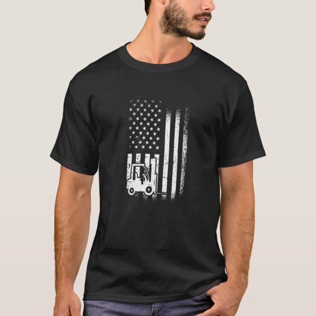 Fork Truck Driver American Forklift Operator T-Shirt (Vorderseite)