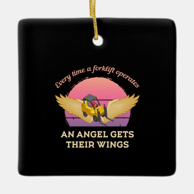 Forklift Angel Keramikornament (Vorderseite)