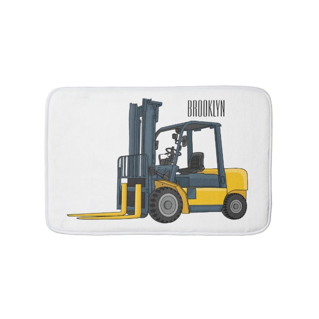 Forklift cartoon illustration badematte (Vorderseite)