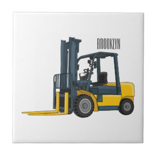 Forklift cartoon illustration fliese