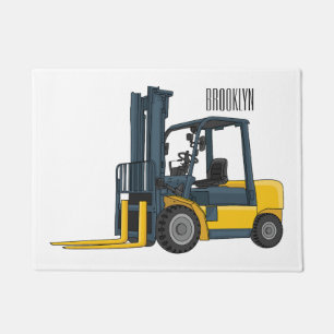 Forklift cartoon illustration fußmatte