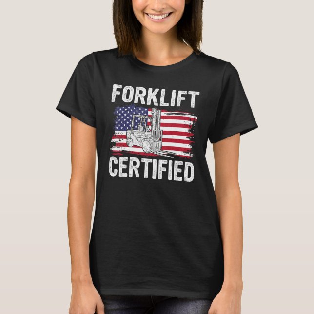 Forklift Certified USA Flag  Forklift Operator Men T-Shirt (Vorderseite)