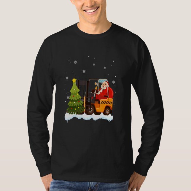 Forklift Driver Operator Santa Claus Teamster Chri T-Shirt (Vorderseite)