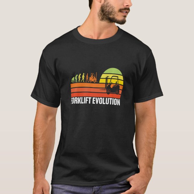 Forklift Evolution Funny Forklift Operator Fork Re T-Shirt (Vorderseite)