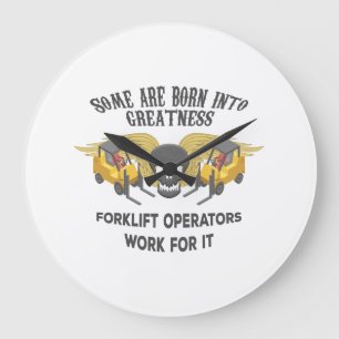 Forklift Greatness Große Wanduhr