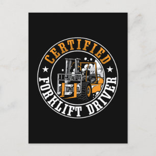 Forklift Operator Certified Forklift Driver Worker Feiertagspostkarte