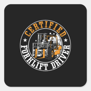 Forklift Operator Certified Forklift Driver Worker Quadratischer Aufkleber