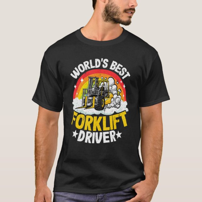 Forklift Operator Rainbow World's Best Forklift Dr T-Shirt (Vorderseite)