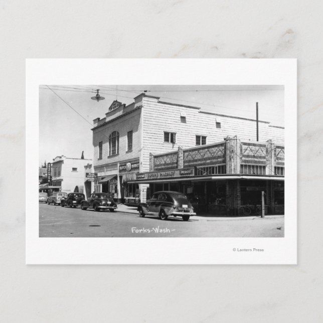 Forks, WashingtonA Street SceneForks, WA Postkarte (Vorderseite)