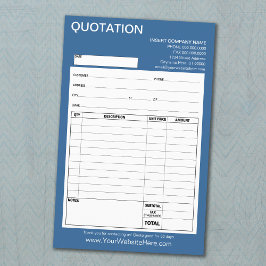 Form - Geschäftsquotierung oder Rechnung