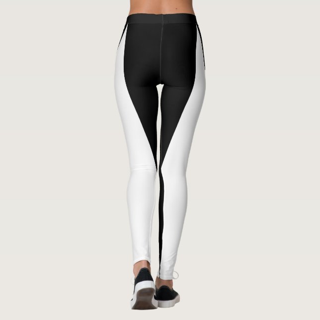 Form & Kurven Zwei farbige Leggings - Schwarz & We (Rückseite)