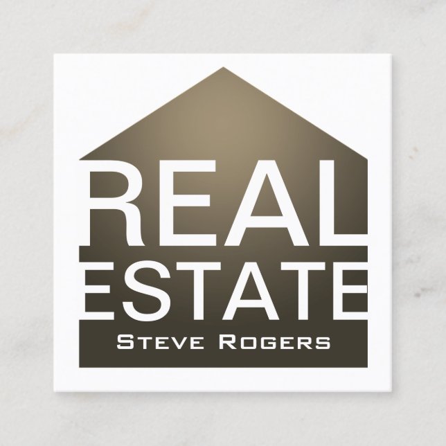 Form-Rahmenabdeckung des Haus-Zuhause grafische Quadratische Visitenkarte (Vorderseite)