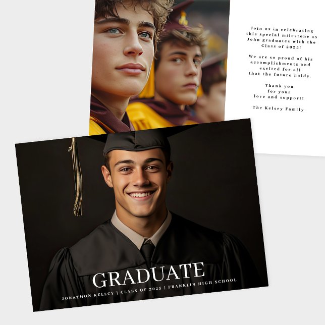 Formal 2 Foto Typografie Graduate Ankündigung (Von Creator hochgeladen)