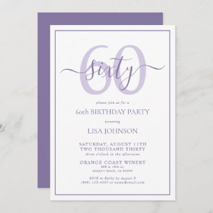 Formal 60. Geburtstag Lilac Lavender Classic Scrip Einladung