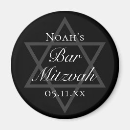 Formal Black Bar Mitzvah Star von David Custom Magnet