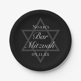 Formal Black Bar Mitzvah Star von David Custom Pappteller