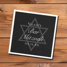 Formal Black Bar Mitzvah Star von David Custom Serviette