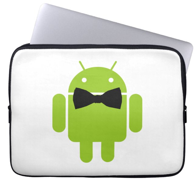 Formal Black Bow Android Robot Laptopschutzhülle (Vorderseite)