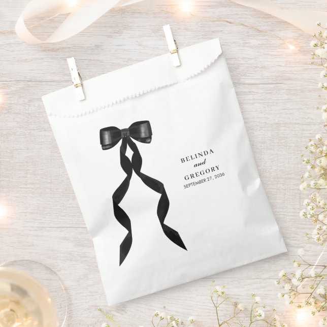 Formal Black Bow Ribbon Elegante Hochzeit Geschenktütchen (Ausgeschnitten)