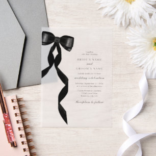Formal Black Bow Ribbon Form Wedding