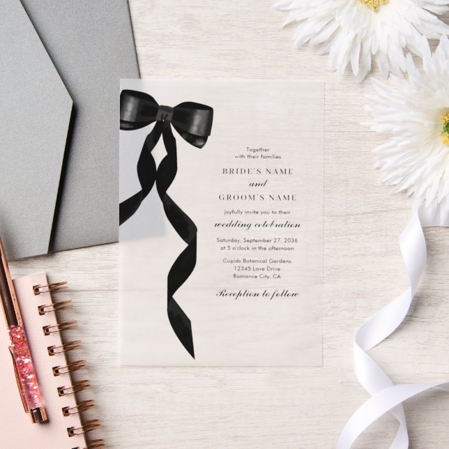 Formal Black Bow Ribbon Form Wedding (Hochzeit)