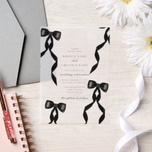Formal Black Bow Ribbon Form Wedding