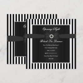 Formal Black Krawatte Dinner Schwarz-weiß Strip Bo Einladung