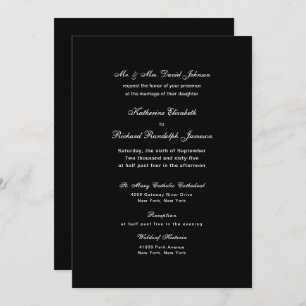 Formal Black Wedding Einladung
