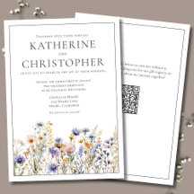 Formal Blue Wildblumen Moderne Elegante Hochzeit