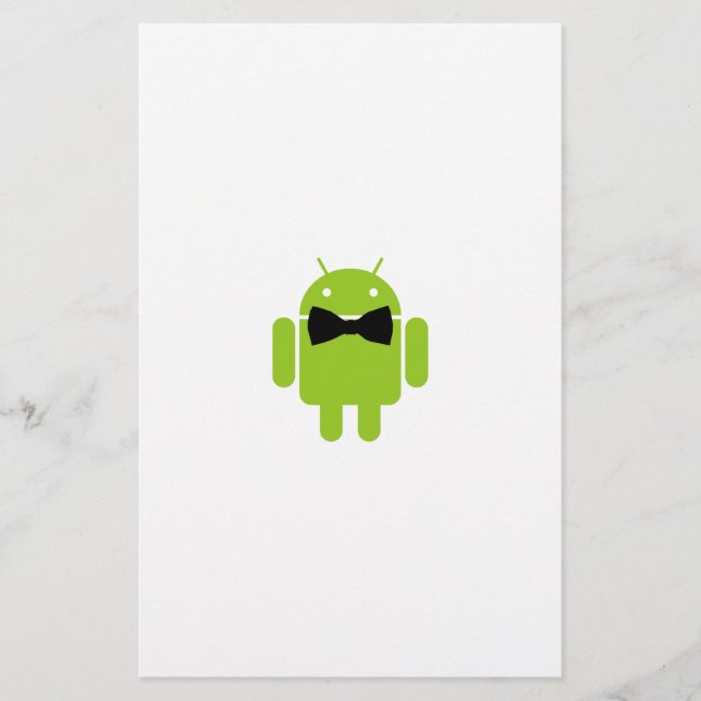 Formal Bow Krawatte Android Robot Icon Briefpapier (Vorderseite)