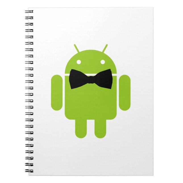 Formal Bow Krawatte Android Robot Icon Notizblock (Vorderseite)