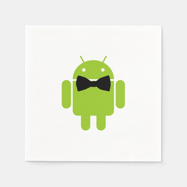 Formal Bow Krawatte Android Robot Icon Serviette (Vorderseite)