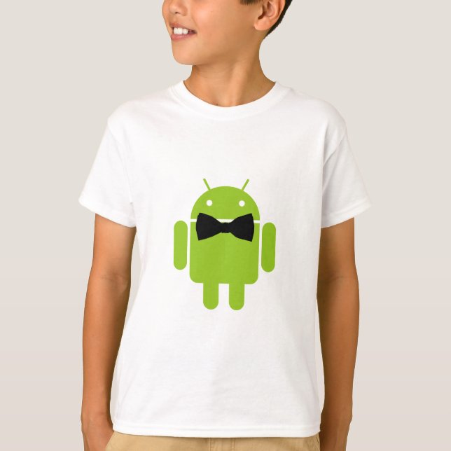 Formal Bow Krawatte Android Robot Icon T-Shirt (Vorderseite)