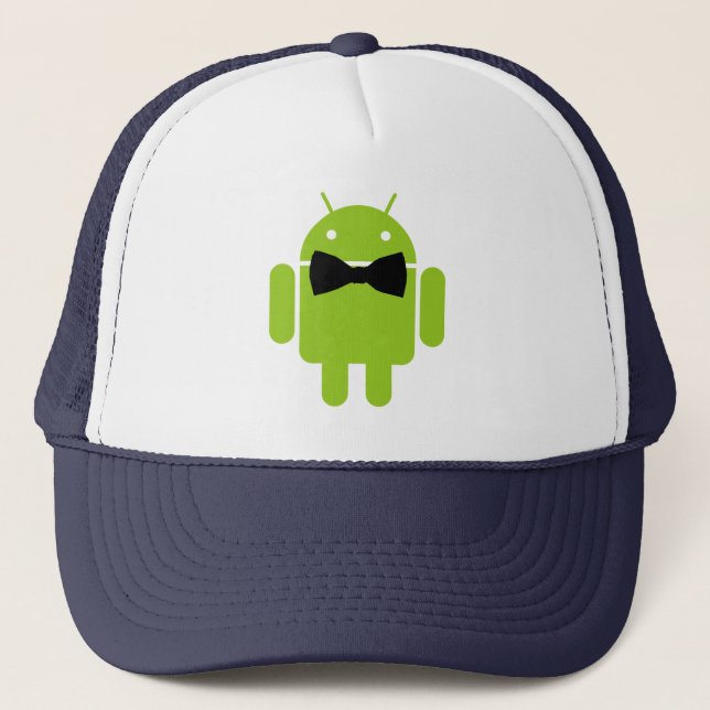Formal Bow Krawatte Android Robot Icon Truckerkappe (Vorderseite)