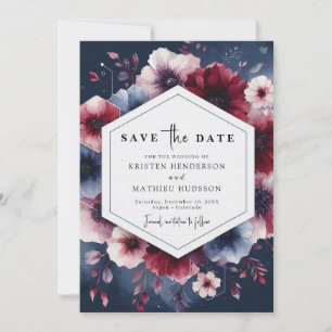 Formal Burgundy Wedding Save The Date