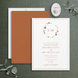 Formal Burnt Orange Wappen Monogram Wedding Einladung<br><div class="desc">Machen Sie sich auf den großen Tag gefasst? Beginnen Sie Ihre Hochzeitsplanung mit dieser atemberaubenden formalen Burnt Orange Wappen Monogram Wedding Einladung! Das minimalistische und elegante Design in einer schönen, verbrannten Orangenfarbe wird Ihre besondere Ankündigung von der Masse abheben. Der exquisite Blumenkranz in Aquarelltönen rund um die Monogramm-Initialen des glücklichen...</div>