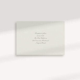 Formal Calligraphy Classic Ecru Empfang Wedding Begleitkarte