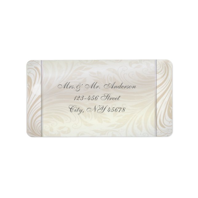 Formal Champagner gold Hochzeitadresse Labels Adressaufkleber (Vorne)