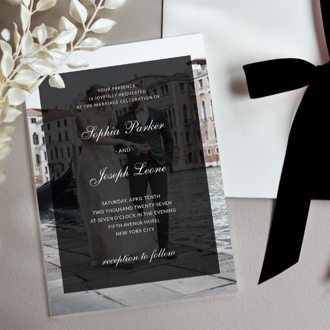 Formal Classic and Dark Overlay | Photo Wedding Acryleinladungen (Von Creator hochgeladen)