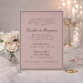 Formal Classic Border Script Mauve Wedding Website Einladung