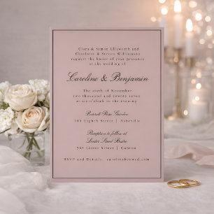 Formal Classic Border Script Mauve Wedding Website Einladung