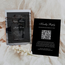 Formal Classic Dark Overlay QR Code Photo Wedding