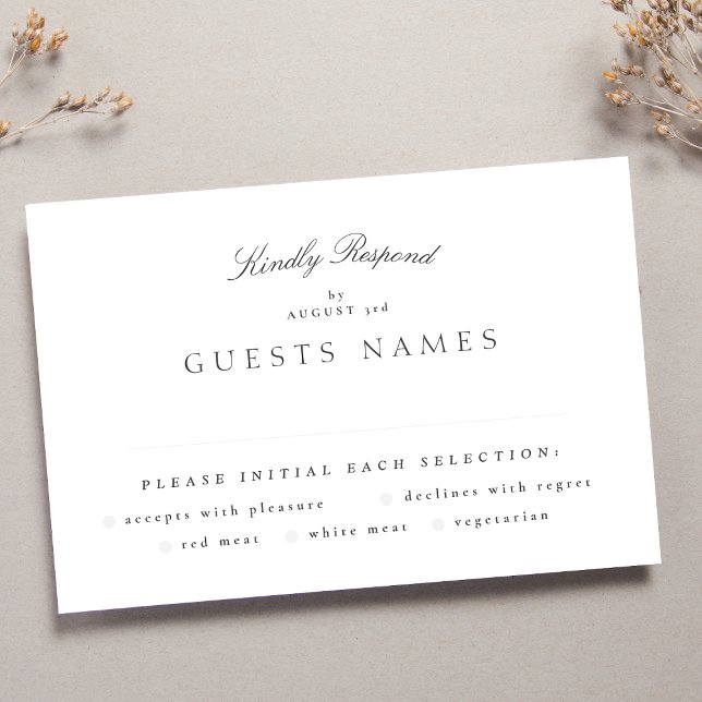 Formal Classic Elegant Calligraphy Wedding RSVP Karte (Von Creator hochgeladen)