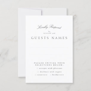 Formal Classic Elegant Calligraphy Wedding RSVP Karte