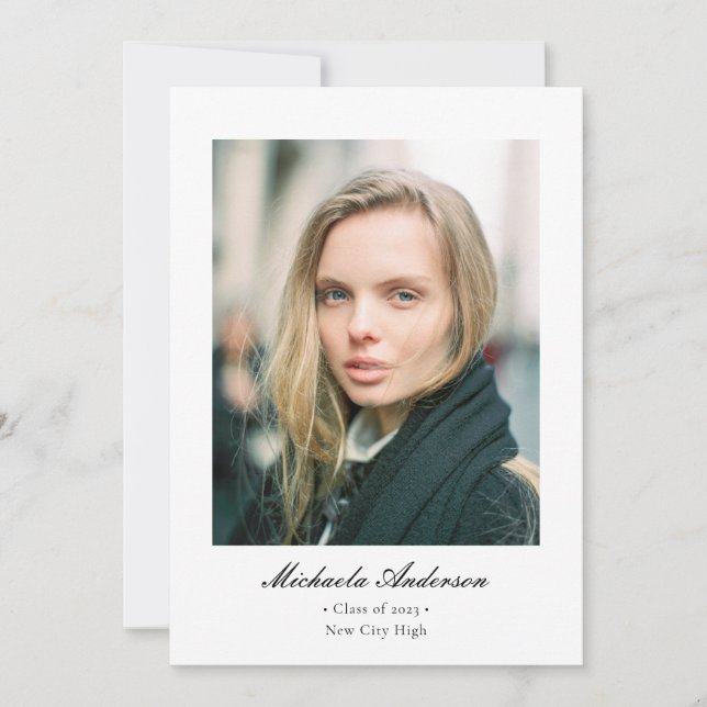 Formal Classic Elegante Foto Abschluss Ankündigung (Vorderseite)